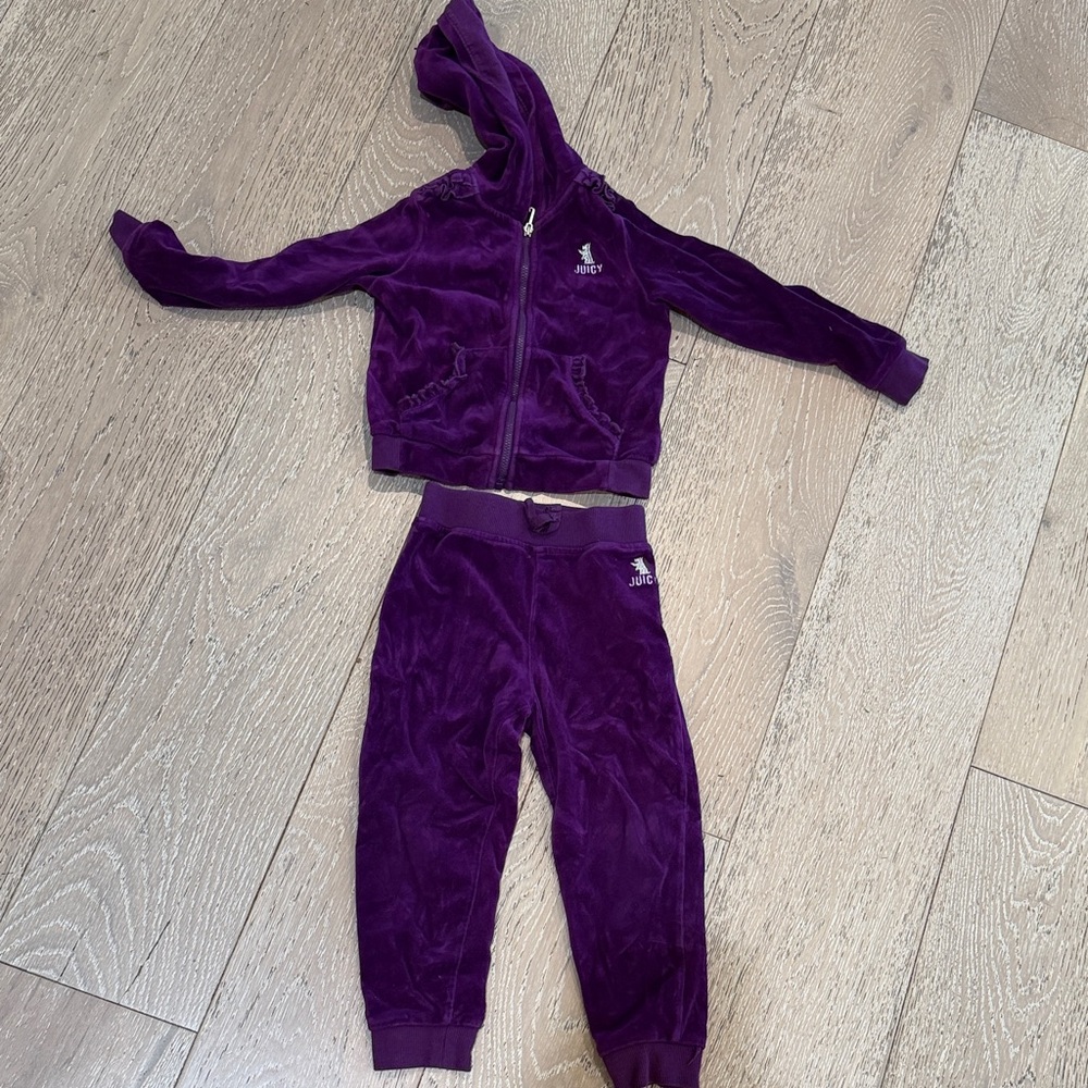 Juicy Couture Kids Purple Velour Tracksuit Costume